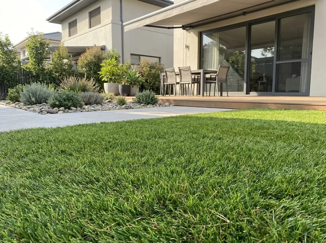 Artificial turf lawn beside a modern Tampa Bay home