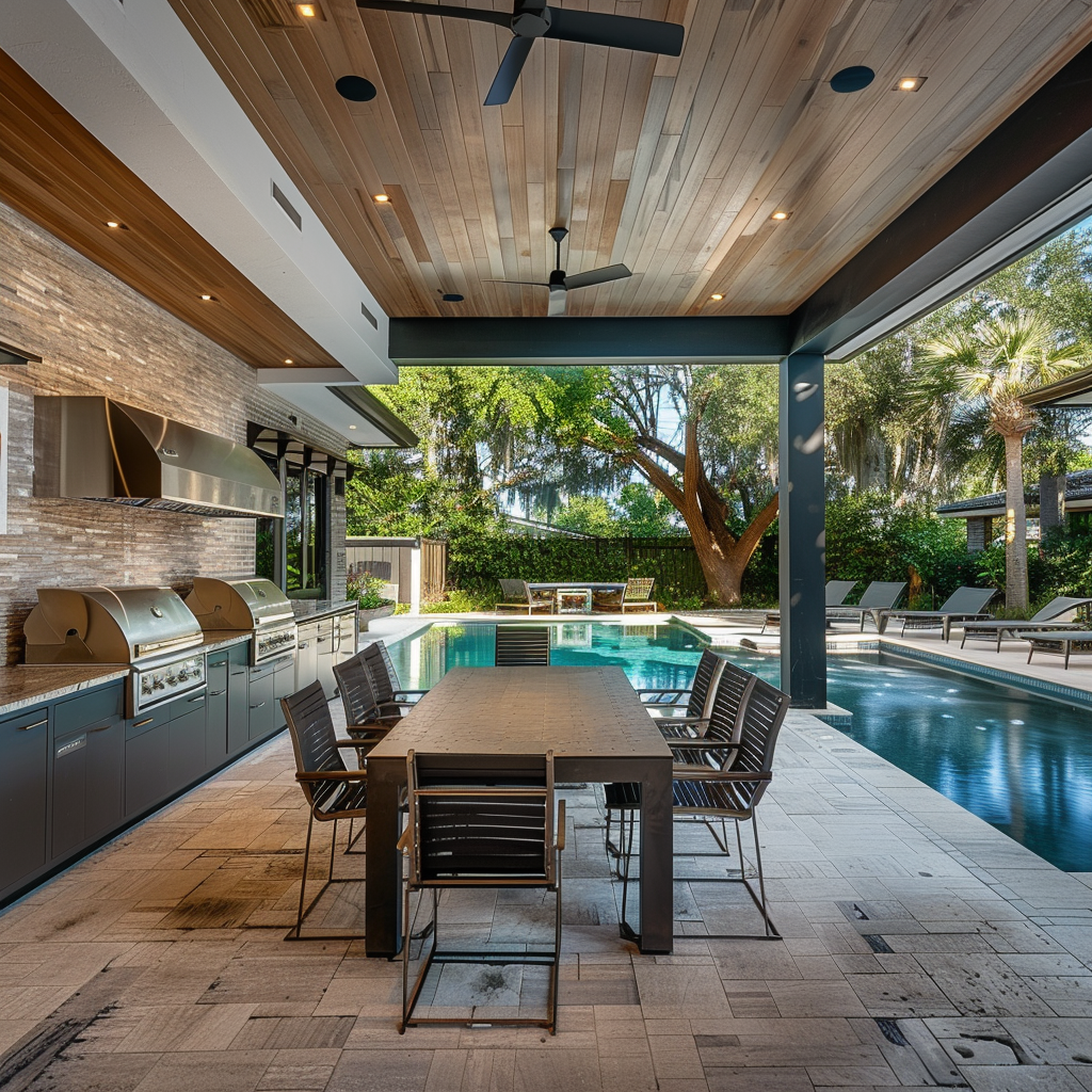 a luxury outdoor kitchen in tampa