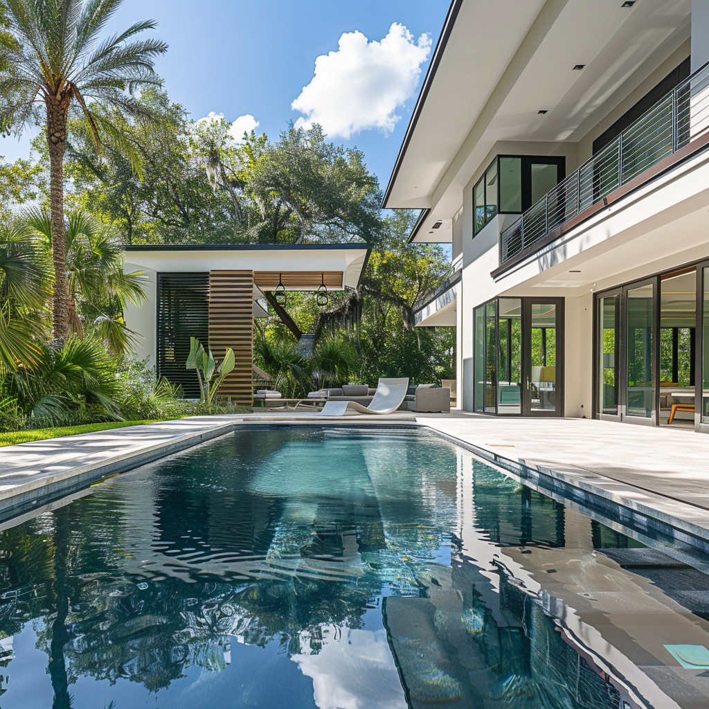 luxury pool builder in tampa - a pool and cabana